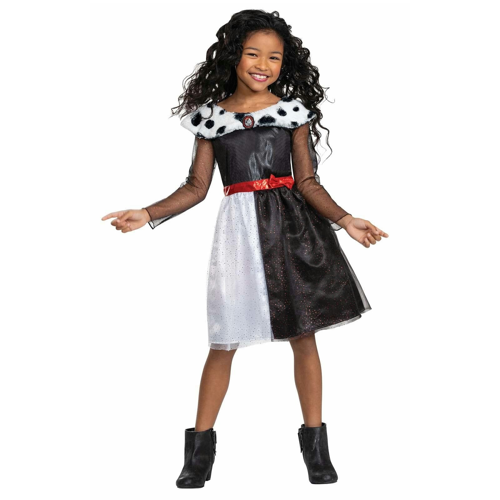 Disguise Black Disney Villian Cruella Children's Fancy Dress Costume 5-6 Years - 5-6 Years