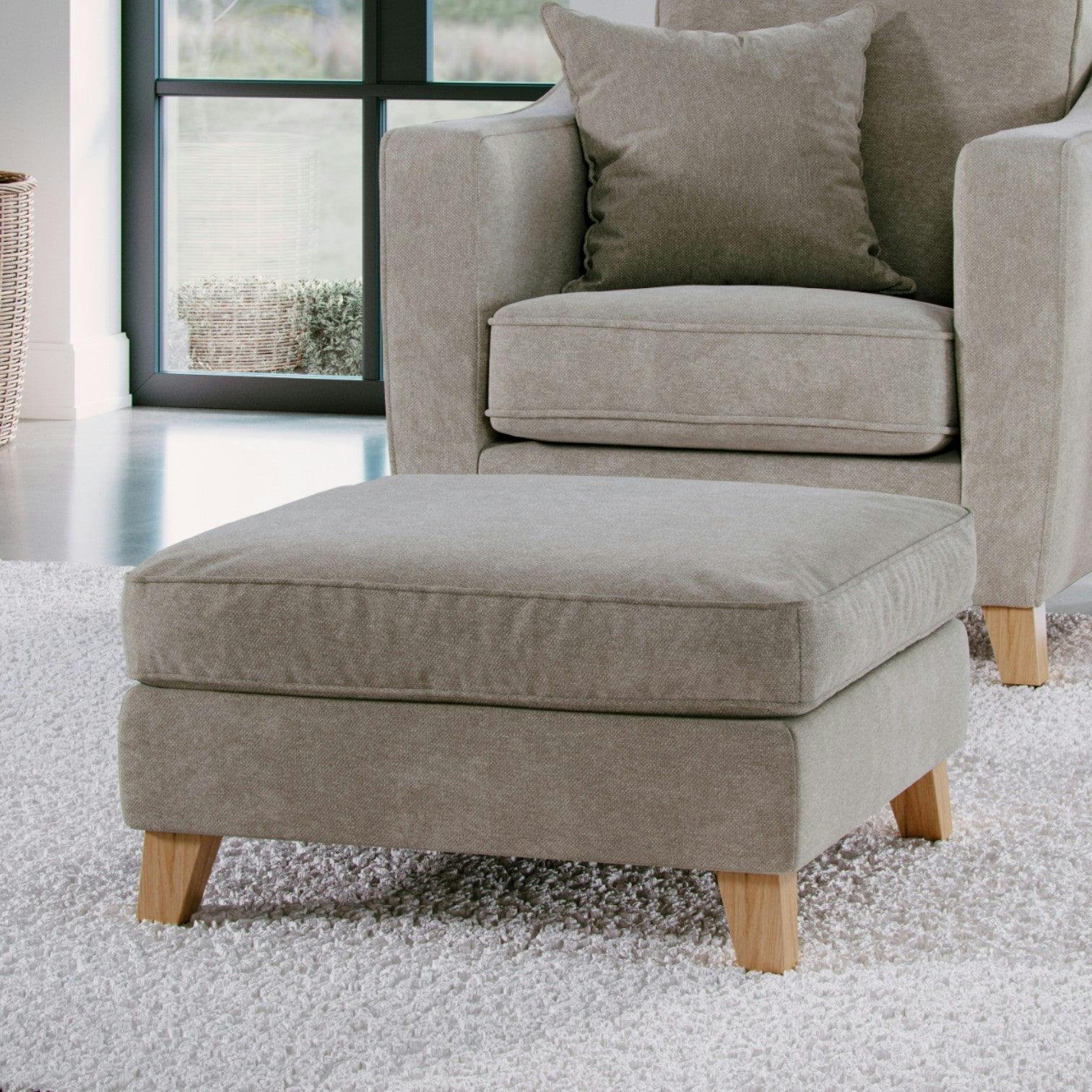 The Great Sofa Company The Elton Footstool - Stone