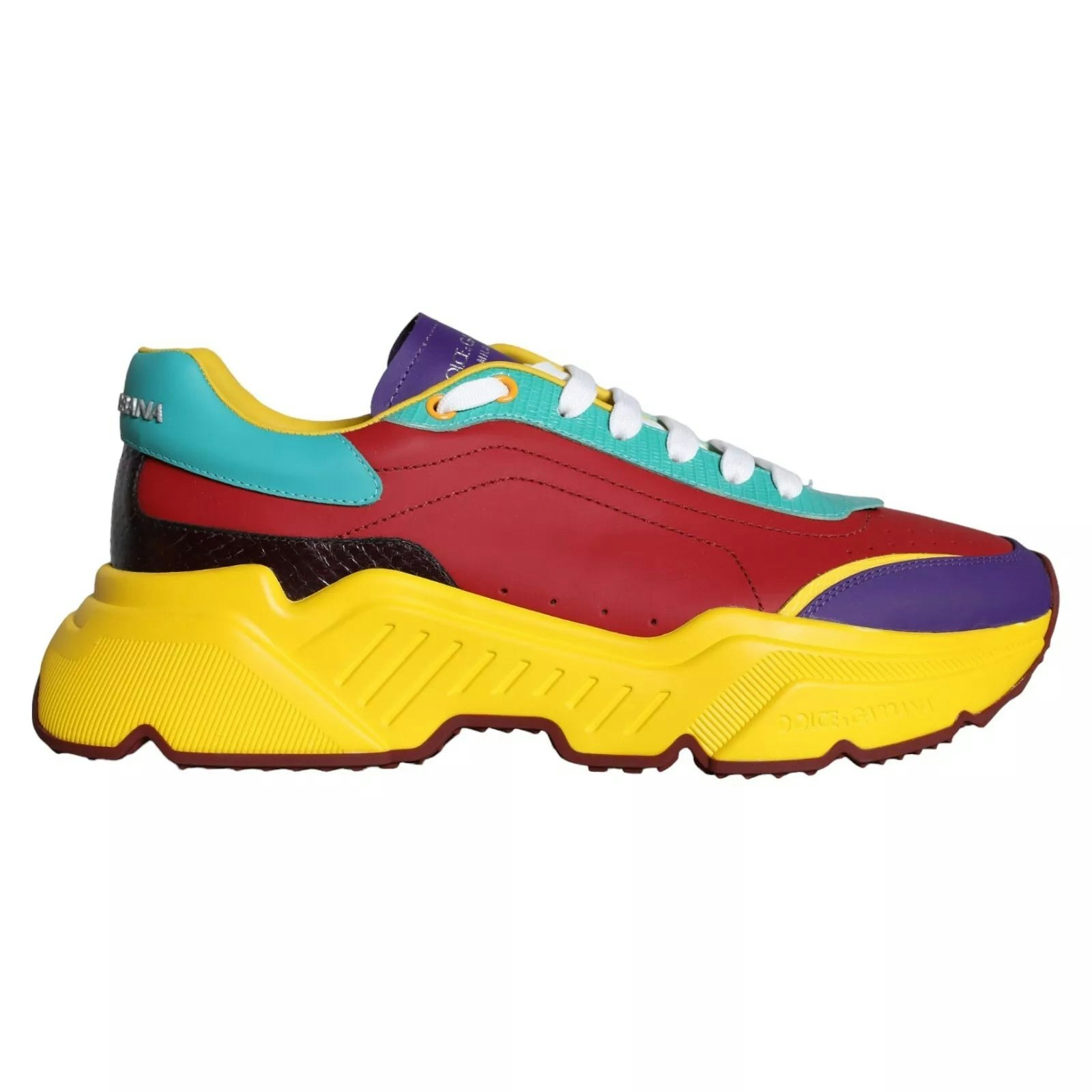 Dolce & Gabbana Men's Sicily Multicolor Leather Sneakers - Multicolor Size 44 Eu