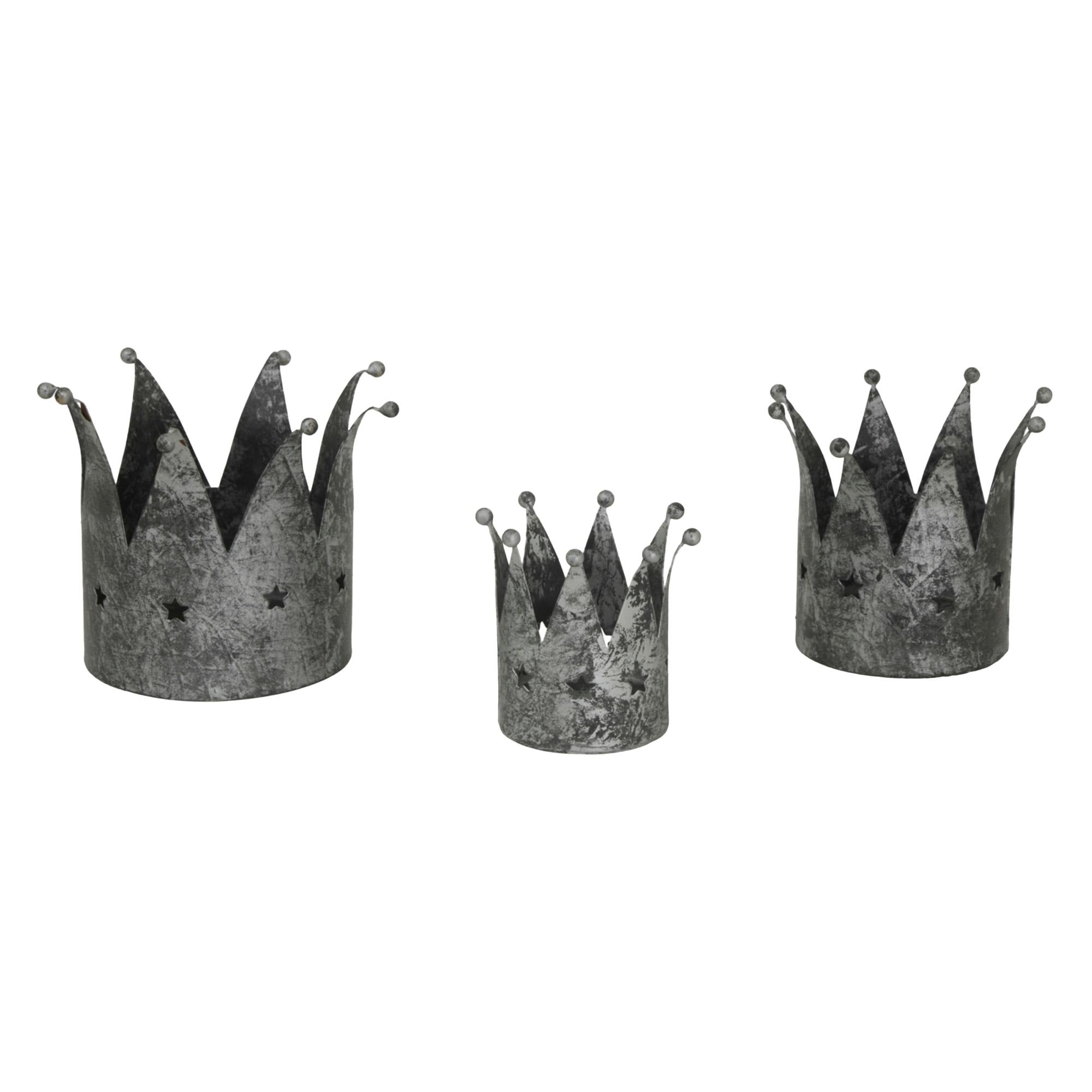 Rackhams Silver Antique Crown Candle Holder - One Size - 100% Mixed