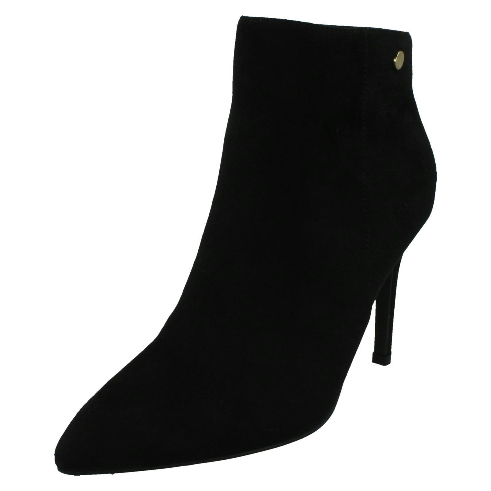 Spot On Women's Black High Heel Stiletto Ankle Boots F51219 - Uk 6