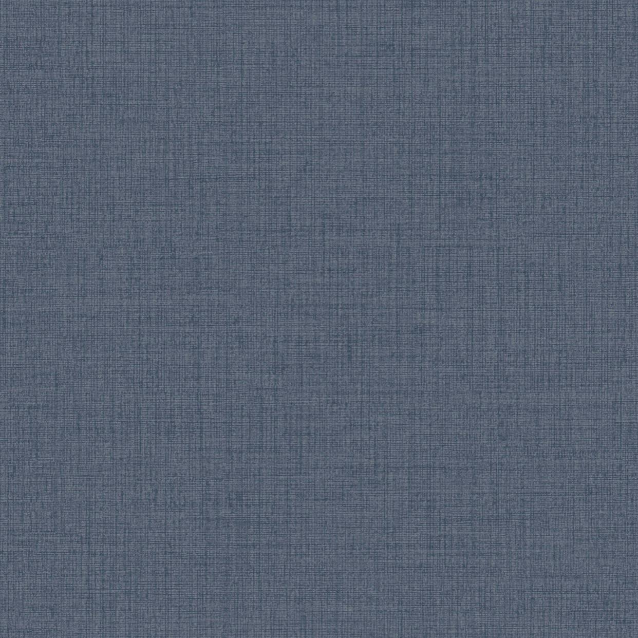 Grandeco Grey/Blue Linen Textured Plain Wallpaper,