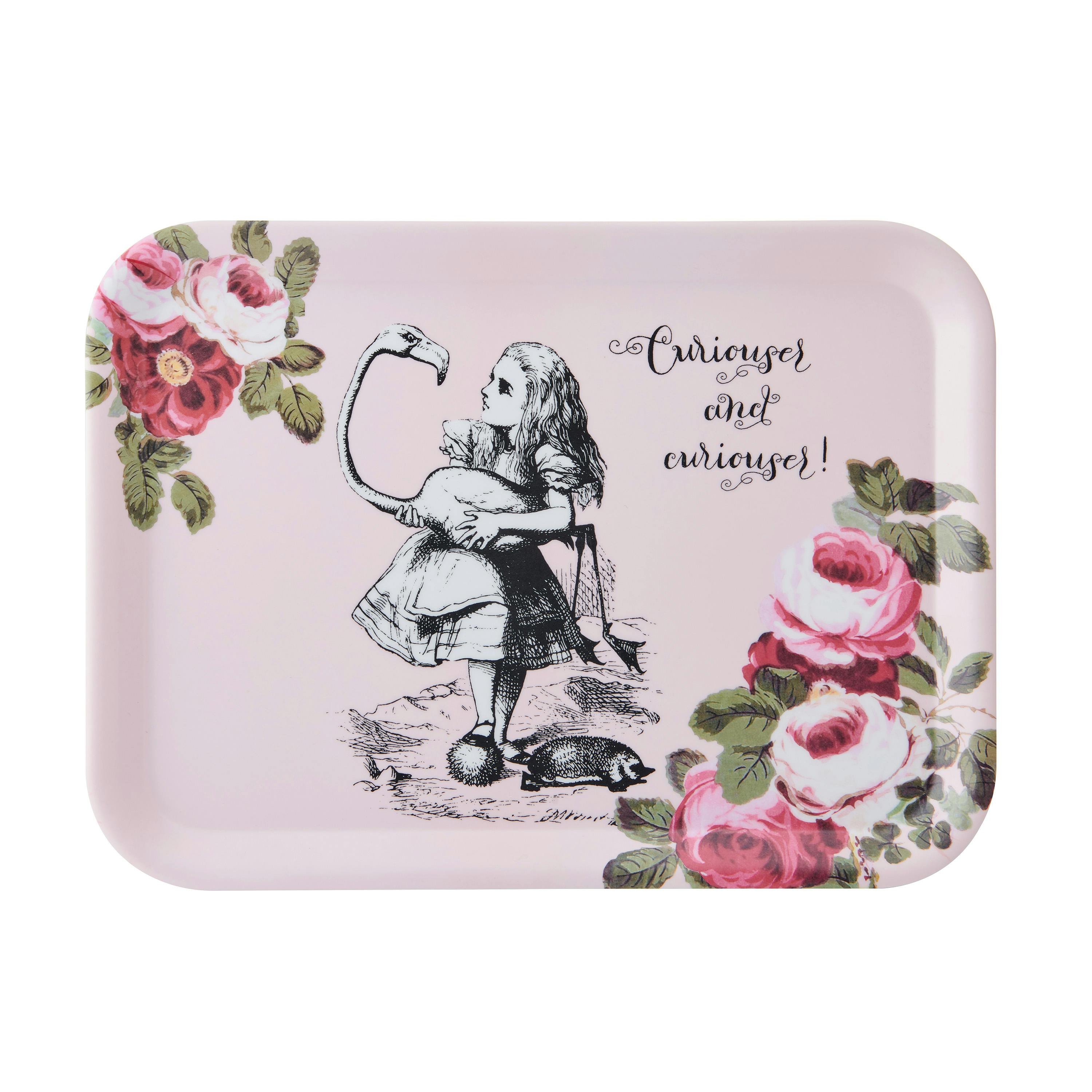 Rackhams Pink And The V&A Alice In Wonderland Large Rectangle Tray - Melamine - Serving Tray