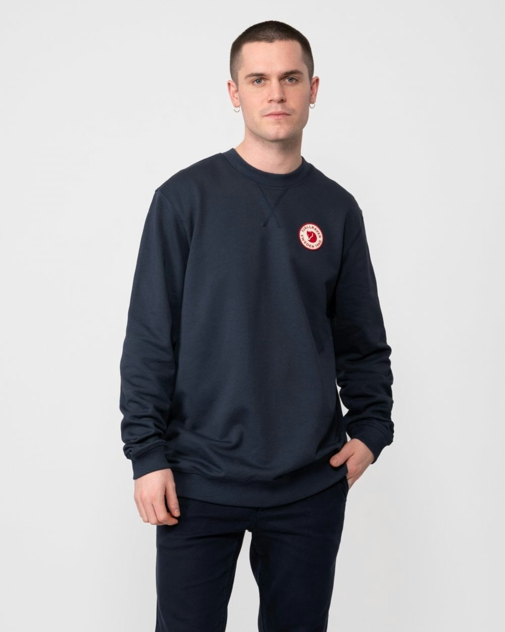Fjallraven Men's Dark 1960 Logo Badge Sweatshirt - Navy 555 - Navy 555 - S