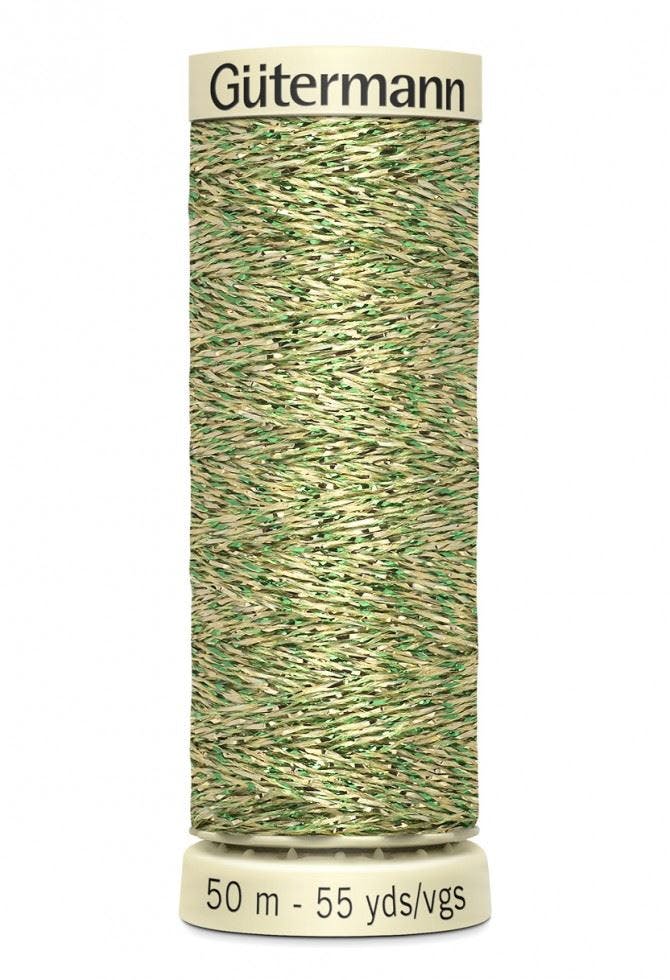Gutermann Metallic Effect Thread 50M Polyamide, Polyester Thread Suitable For Dressmaking - 400 - 50 Metres