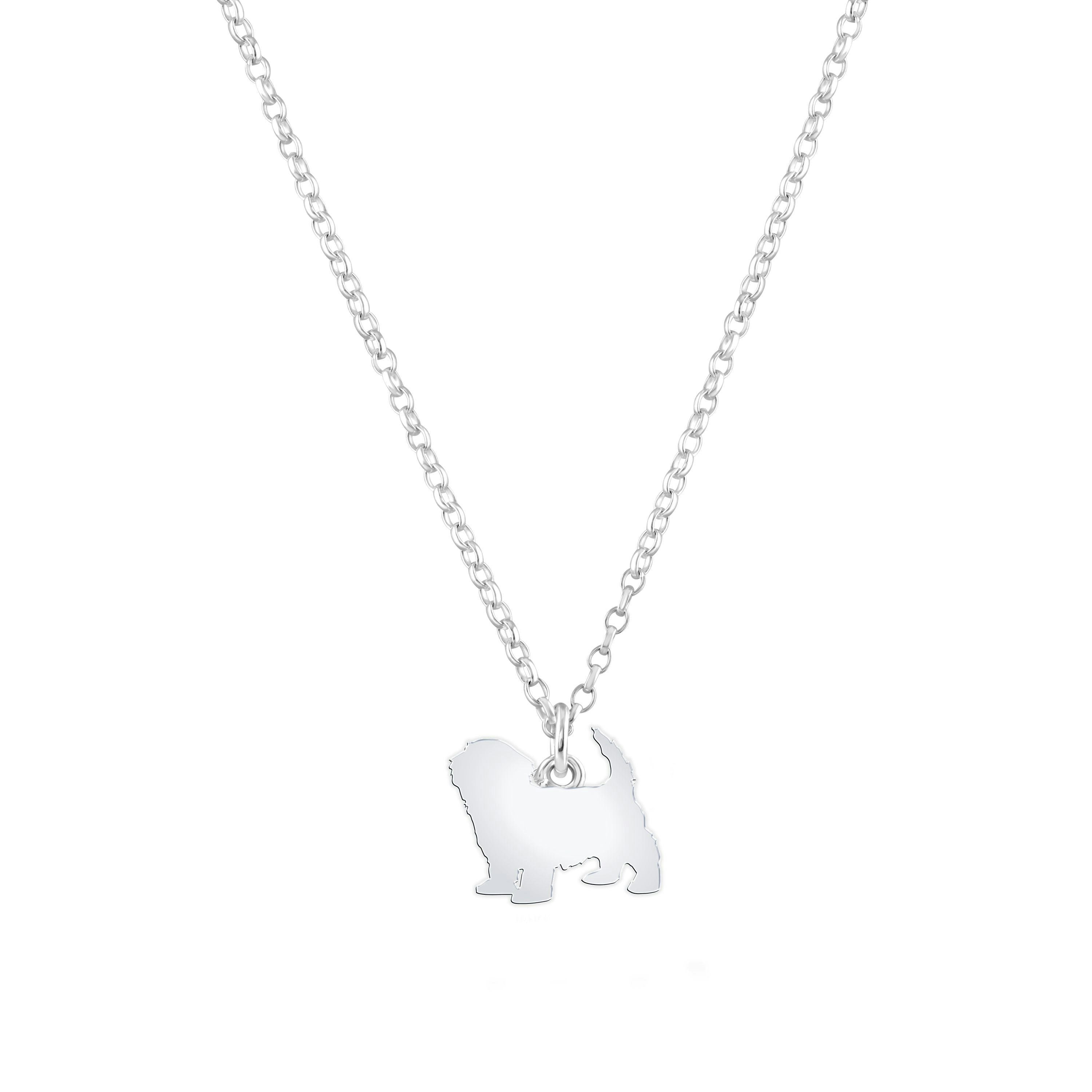 Mylee London Silver Havanese Silhouette Necklace - Personalised - No