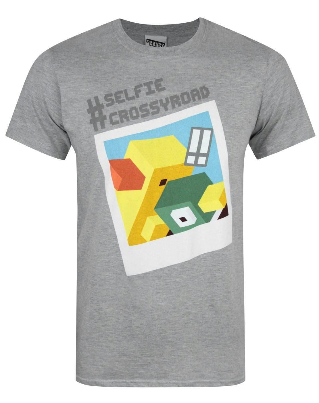 Vanilla Underground Men's Grey Crossy Road Selfie Short Sleeved T-Shirt - Large