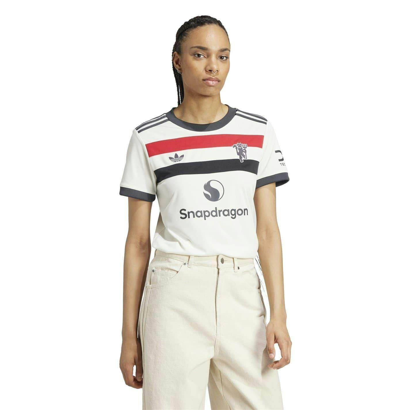 Adidas Women's White 2024/2025 Manchester United Fc Third Jersey - 12 Uk - 100% Polyester