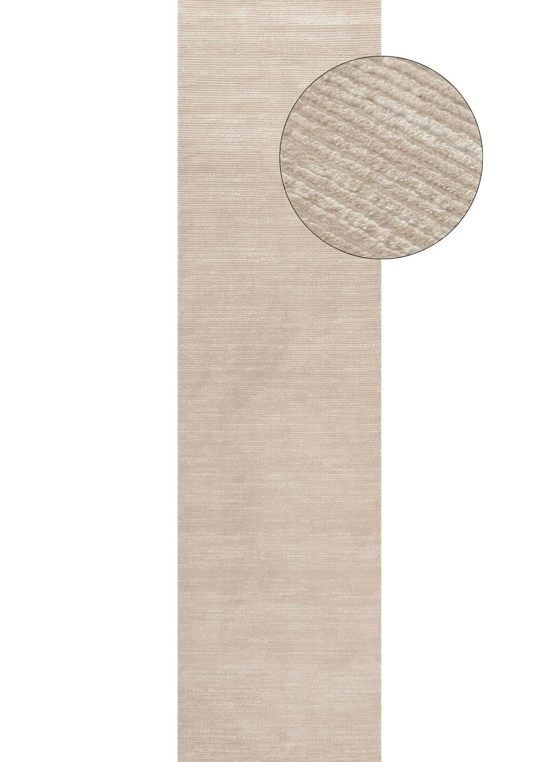 The Rugs Beige/Cream Carmel - Striped Rug | 6020 - 80X300 Cm