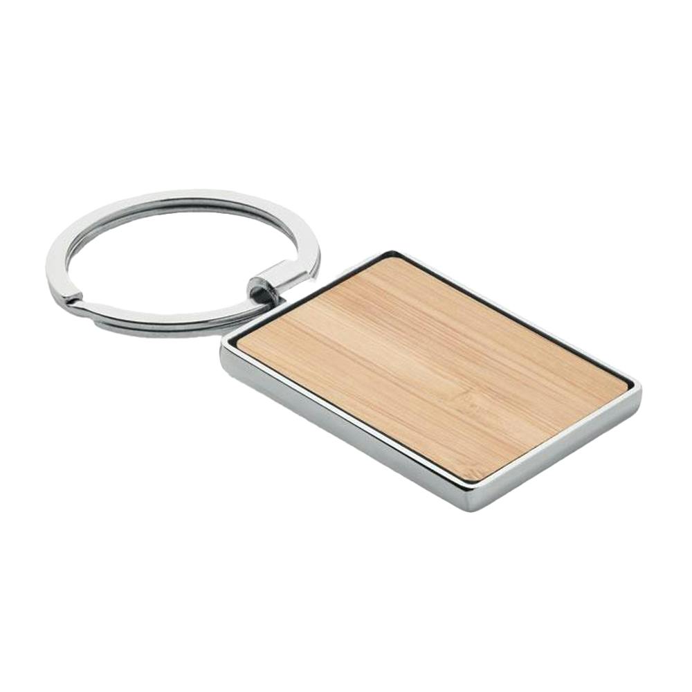 Midocean Bendigo Rectangular Bamboo Keyring - Wood - One Size - Wood