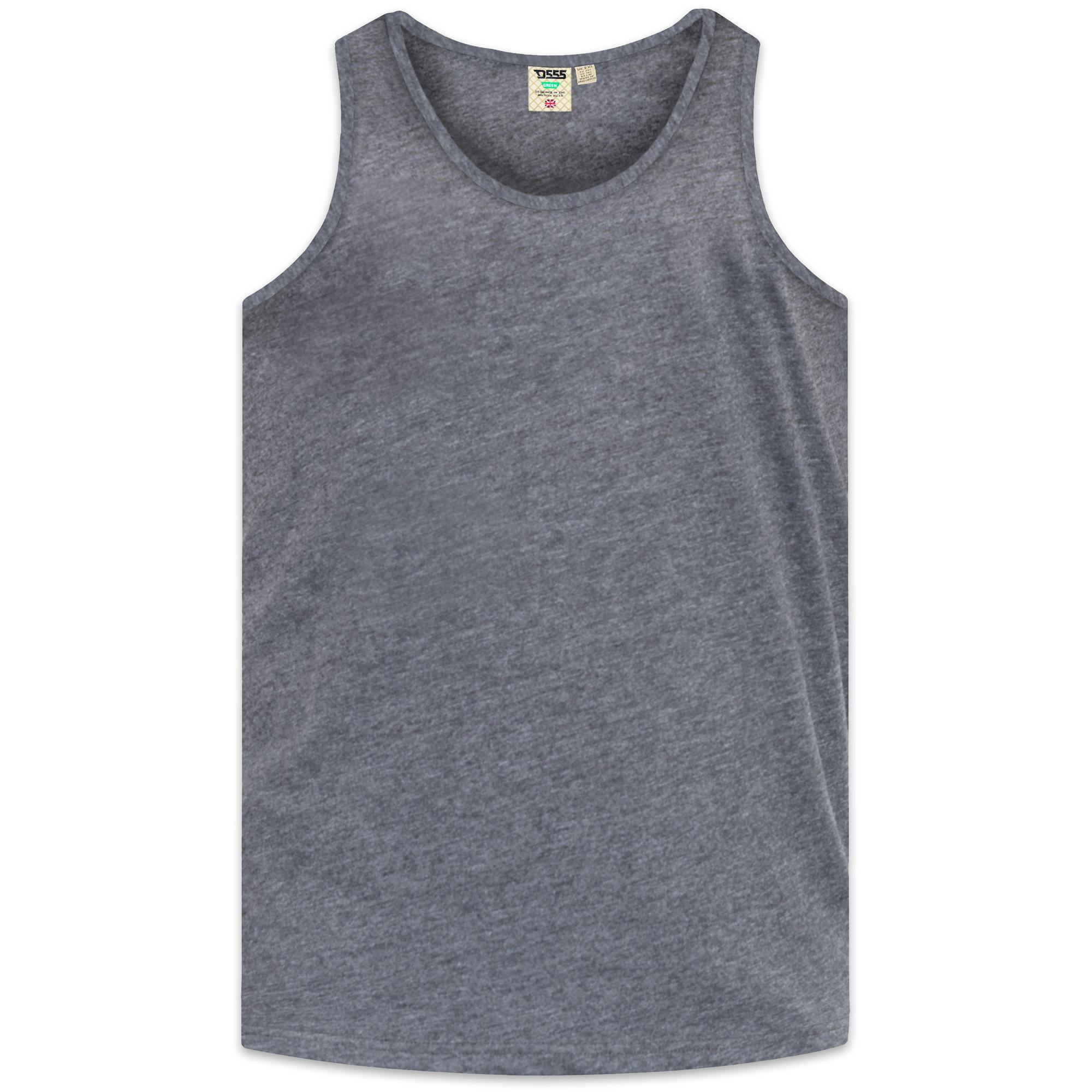 Duke Men's D555 Fabio 2 Kingsize Tank Top - Charcoal Melange - 7XL - Charcoal Melange - 100% Cotton