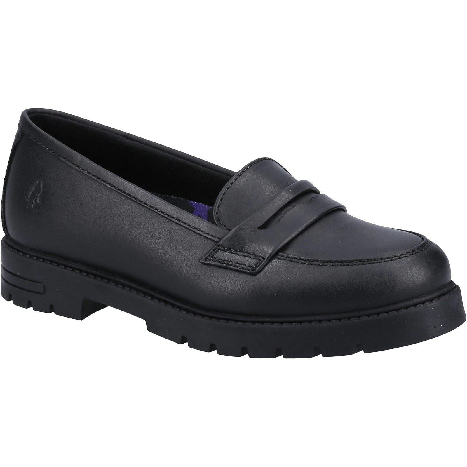 Hush Puppies Girls Black Hazel Loafer Snr Leather 'S Loafers - Size 5