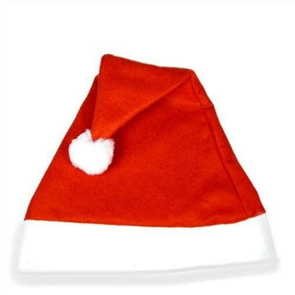 Shatchi Red/White Adult Size Christmas Santa Hat In Soft Lightweight Felt, And 1 Pack