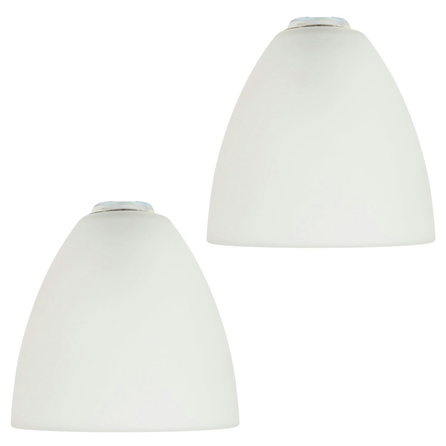 Happy Homewares White Stylish Pair Of Frosted Glass Shades With Classic Shape For E14 And E27