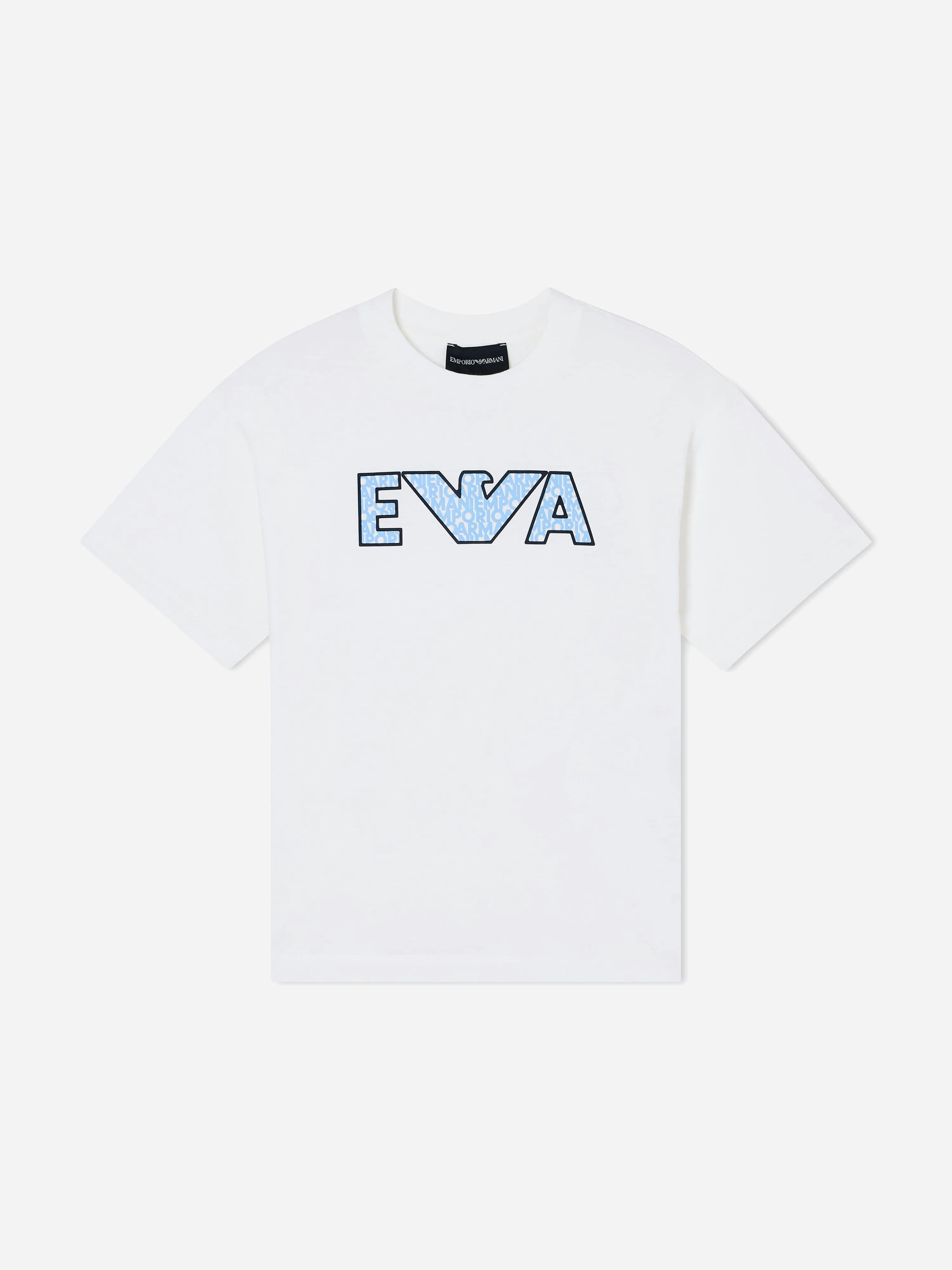 Emporio Armani Boys White Logo T-Shirt In - 6 Yrs