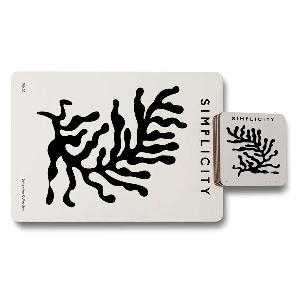Benjamin Tate Design Simplicity Bohemian Collection Placemat Coaster Set Limited