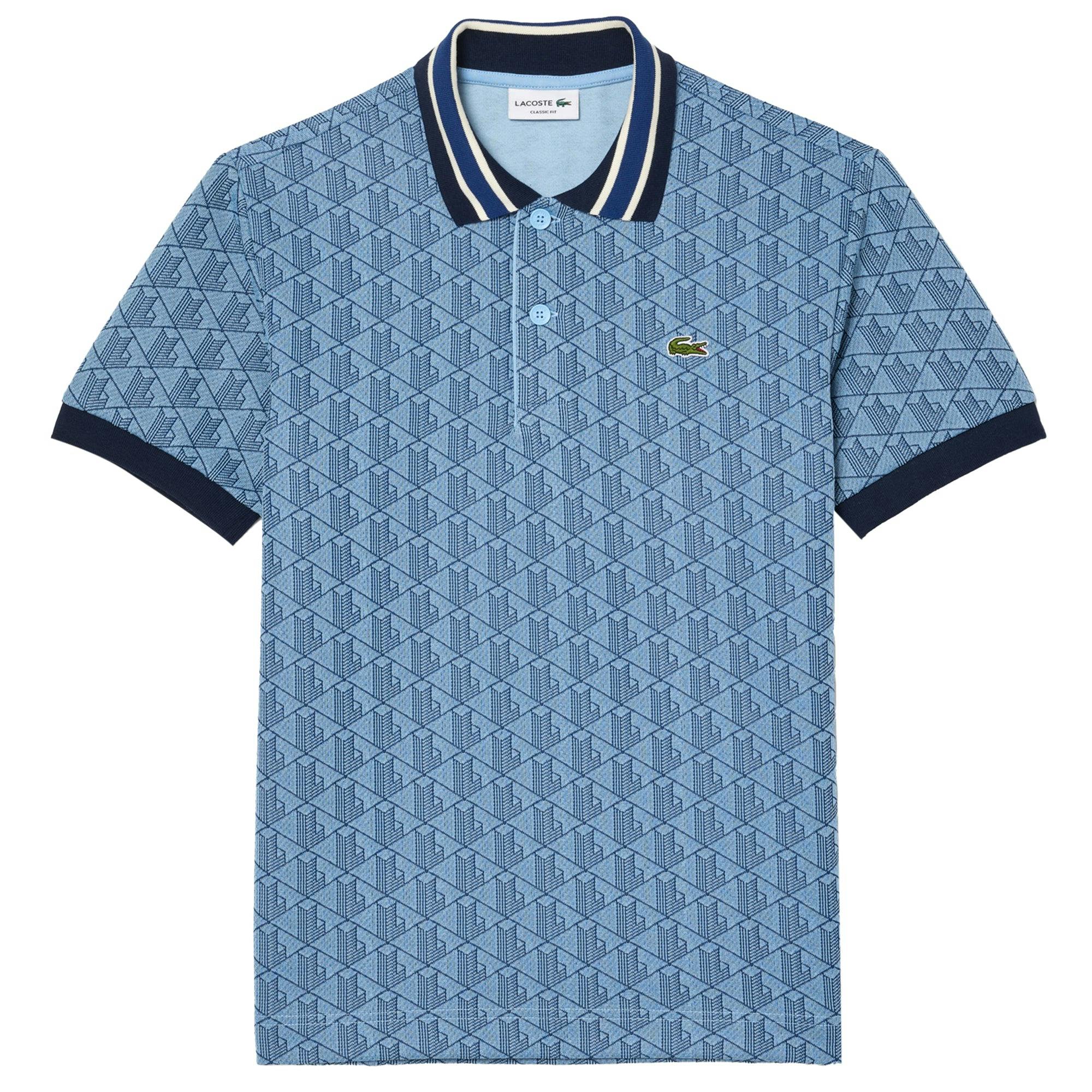 Lacoste Dh1417 Jacquard Monogram Polo - Rill/Globe - Large