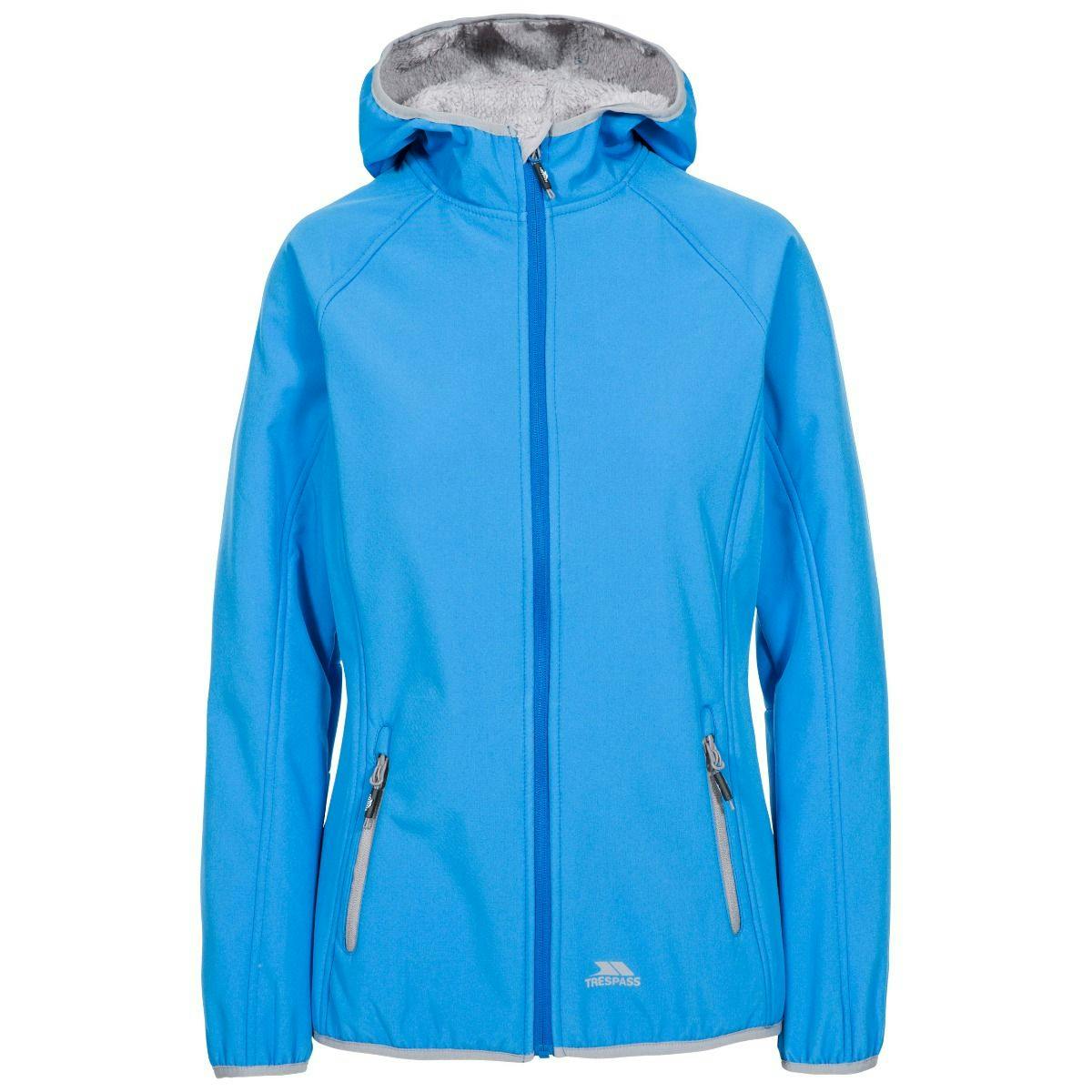 Trespass Women's Blue Emery Softshell Fleece - Vibrant - Xxs - Vibrant - 96% Polyester/4% Elastane