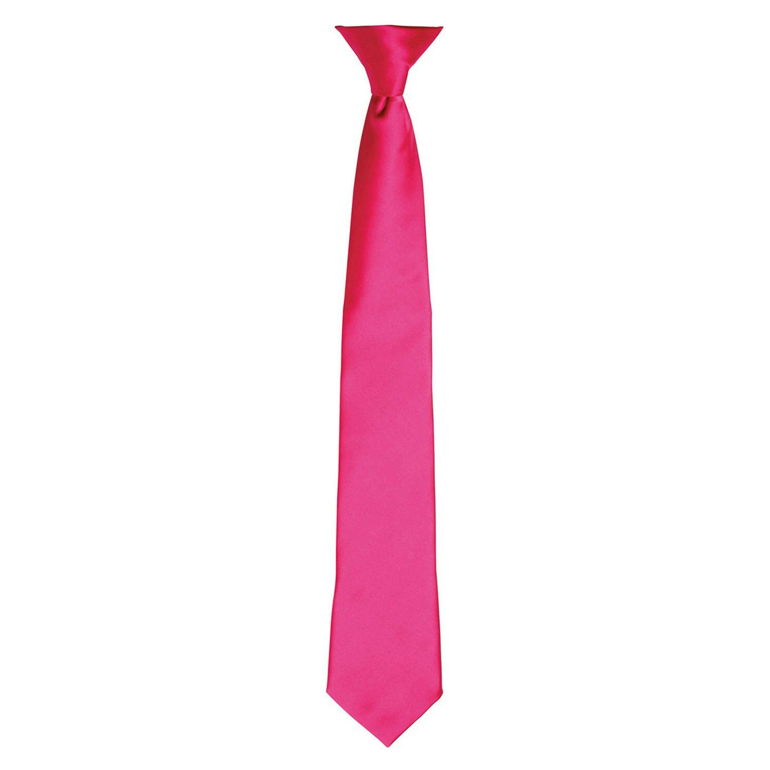 Premier Unisex Pink Satin Tie In - Image 3
