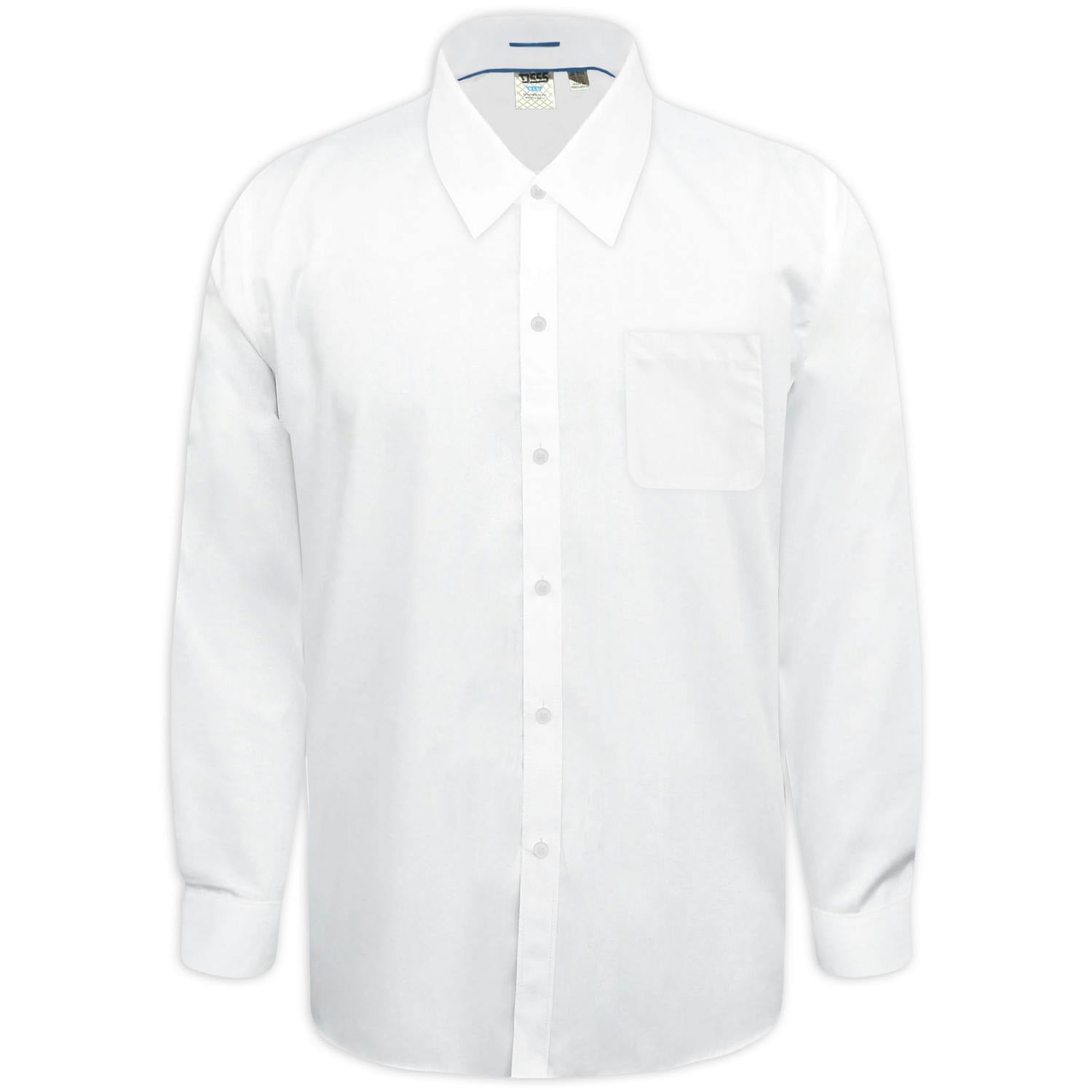 Duke Men's White D555 Aiden Easy-Iron Kingsize Shirt - 4XL - 50% Cotton/50% Polyester