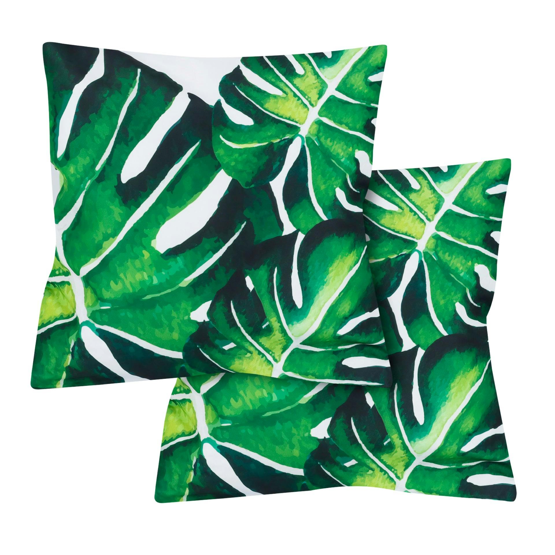 Rackhams Pair Of Outdoor Scatter Cushions – Banana Leaf Design