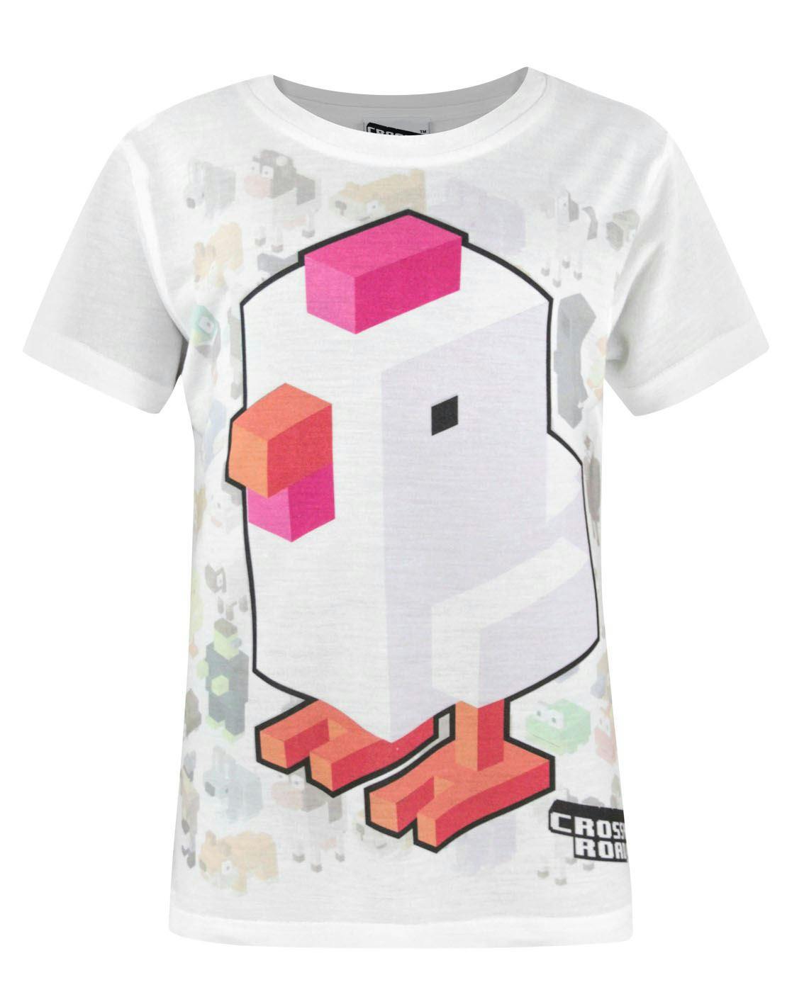 Vanilla Underground Girls White Crossy Road Sublimation Short Sleeved T-Shirt - 9-10 Years