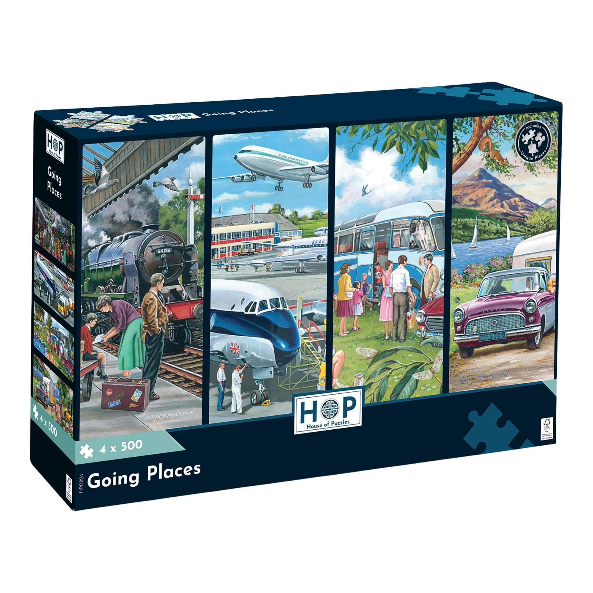 The House of Puzzles Going Places 500 Piece Jigsaw Puzzle 4 Pack - Image 5