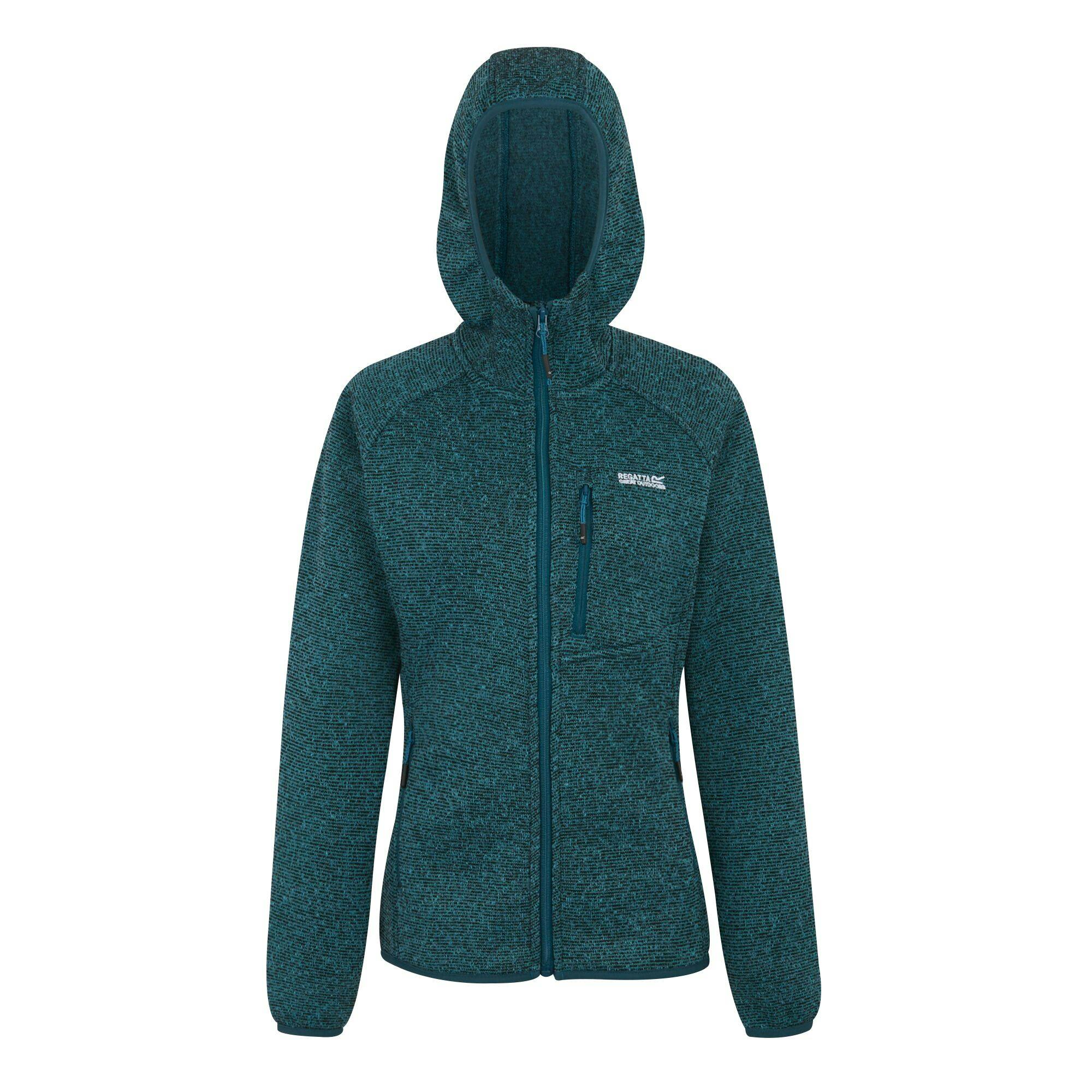 Regatta Women's Blue Newhill Hooded Fleece Jacket - Storm - 14 Uk - Storm - 70% Polyester/30% Recycled Polyester