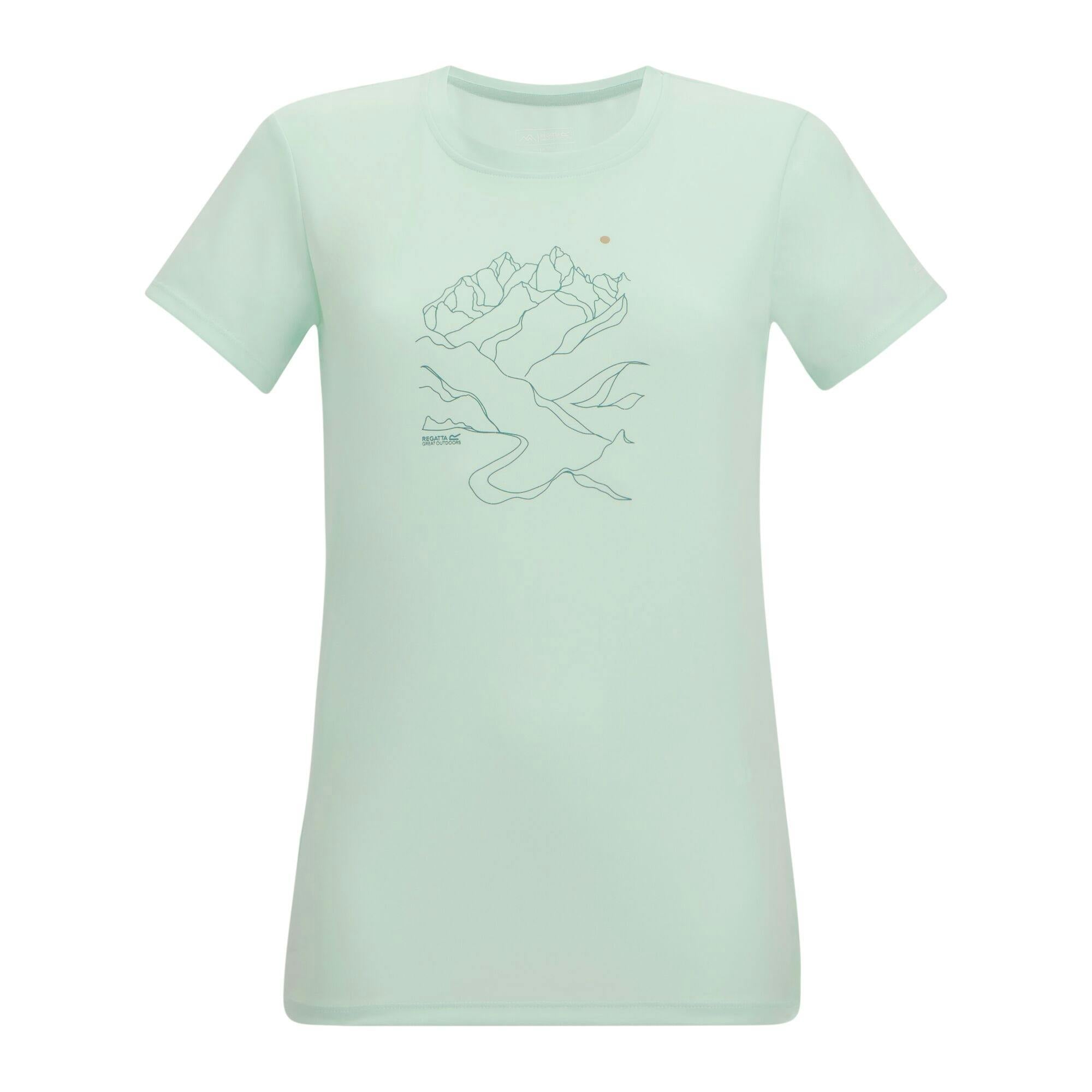Regatta Women's Fingal Line Art T-Shirt - Mist - 8 Uk - Mist - 70% Polyester/30% Recycled Polyester