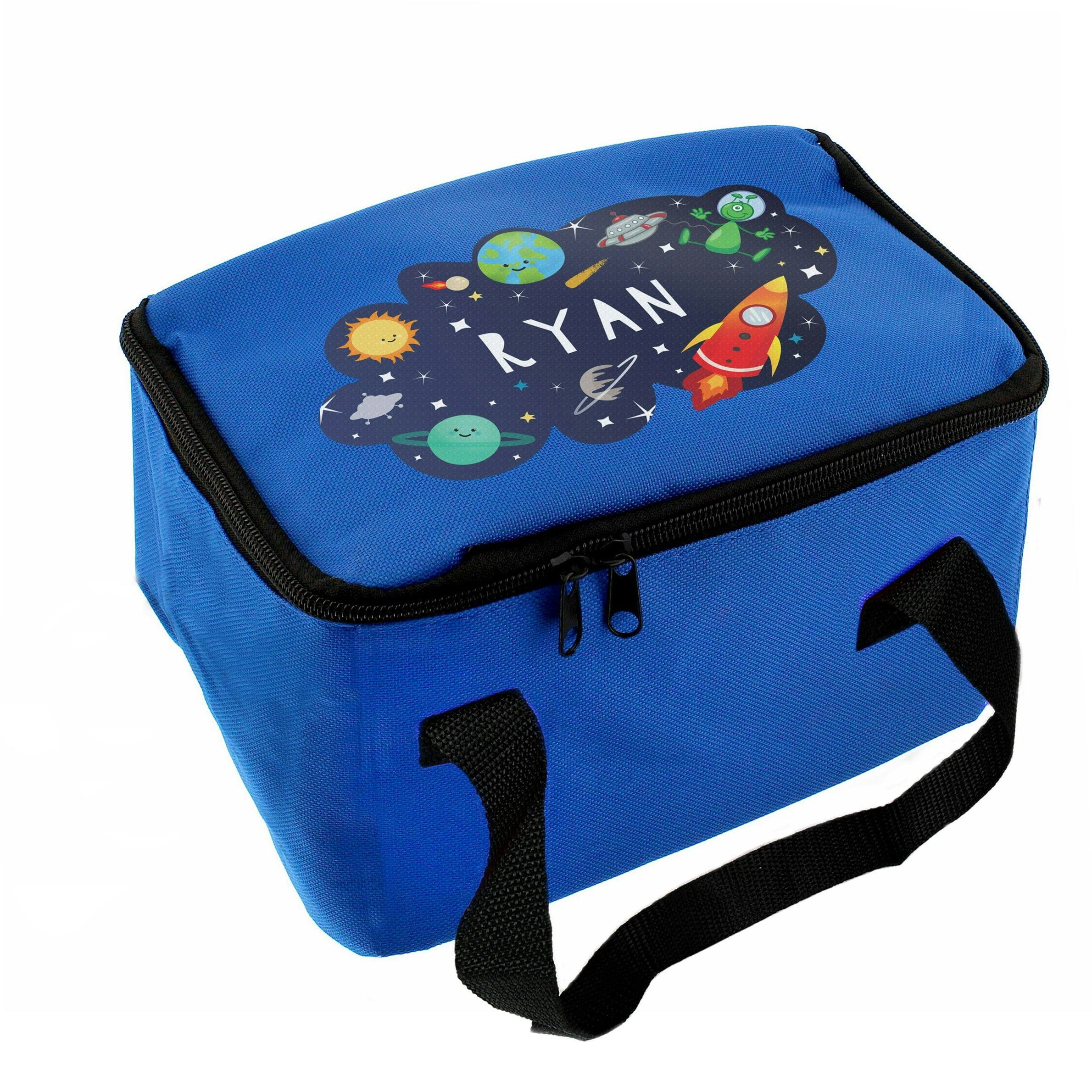Personalised Memento Company Blue Personalised Space Lunch Bag
