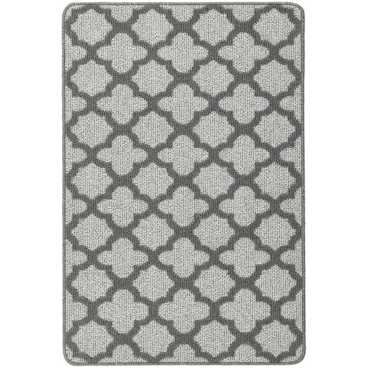 Rackhams Grey Moroccan Washable Mat And Runner - 67X100 Cm