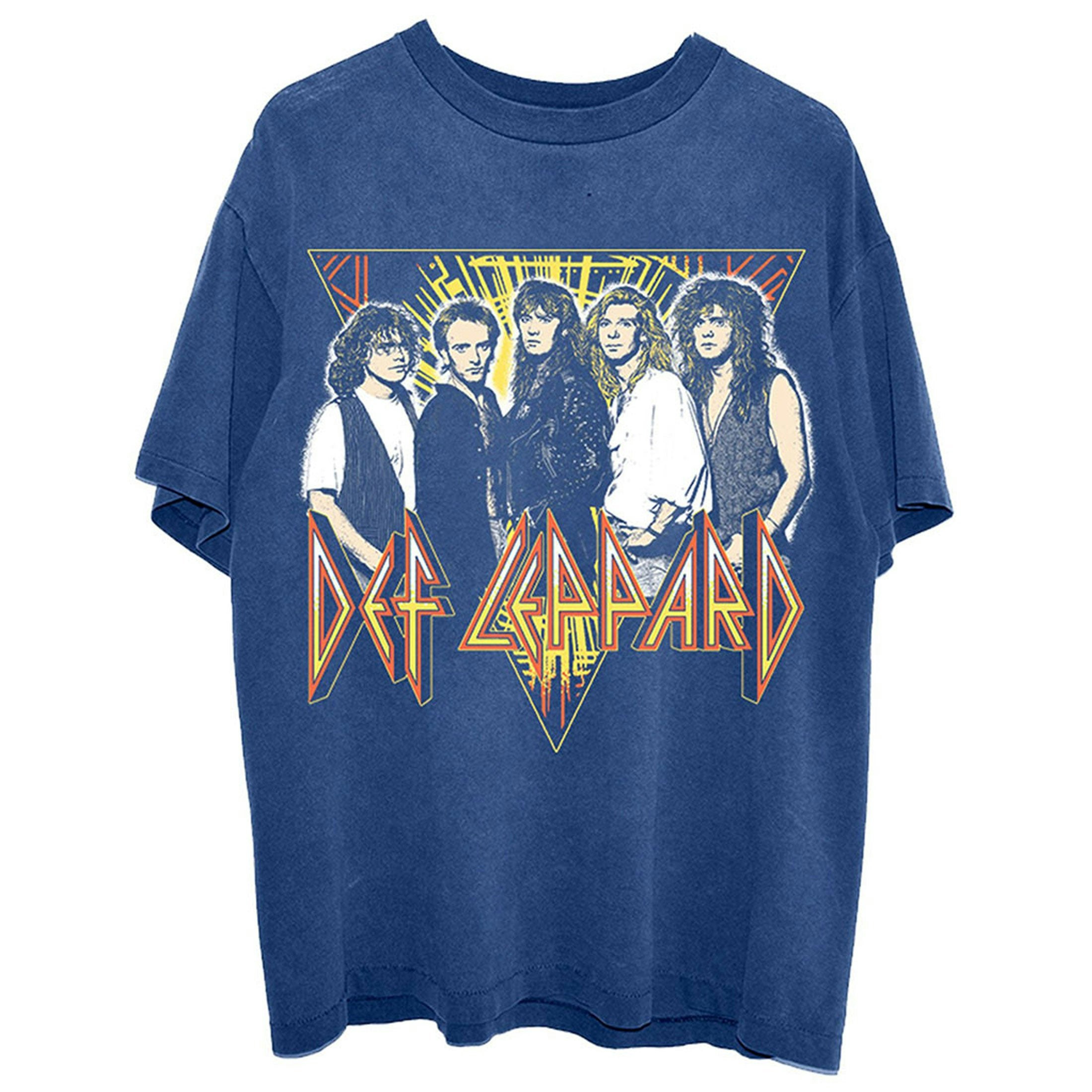 Paradiso Clothing Unisex Blue Paradiso Def Leppard Band Photo T Shirt - Xxl