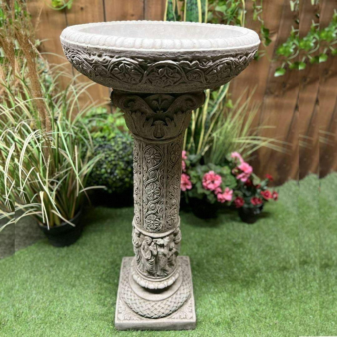 Rackhams Roman Design Very Detailed Stone Cast Birdbath