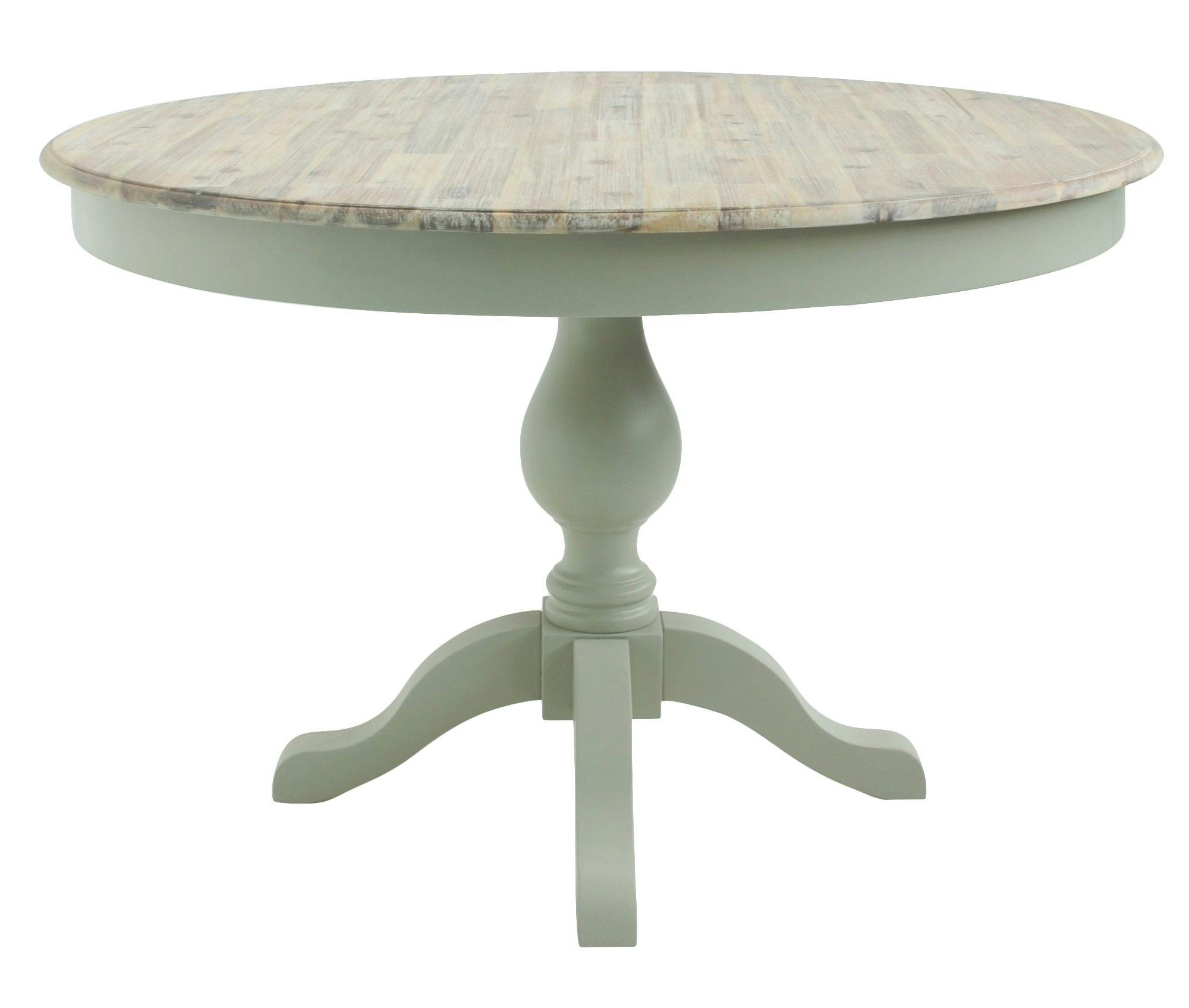 Statement Furniture Green Florence Large Pedestal Dining Table With Hidden Drawers 120Cm - Sage