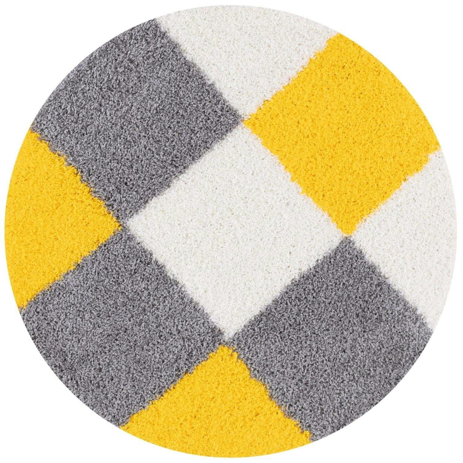 The Rugs Yellow Myshaggy Geometric Rug - Ø 120 Cm