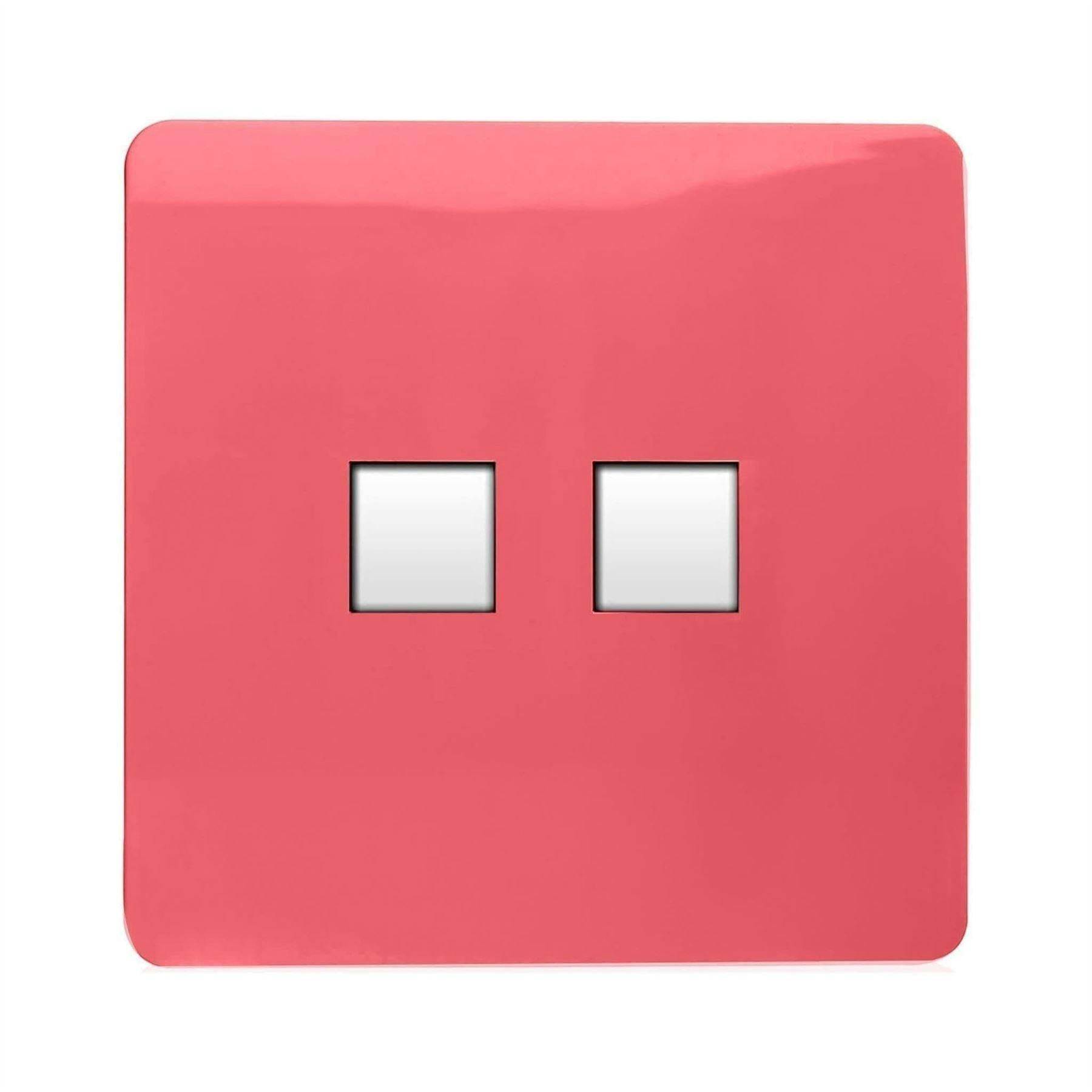 Trendi Switch 2 Gang Rj45 Cat 6 Pc Ethernet Socket - Strawberry Red - Image 5