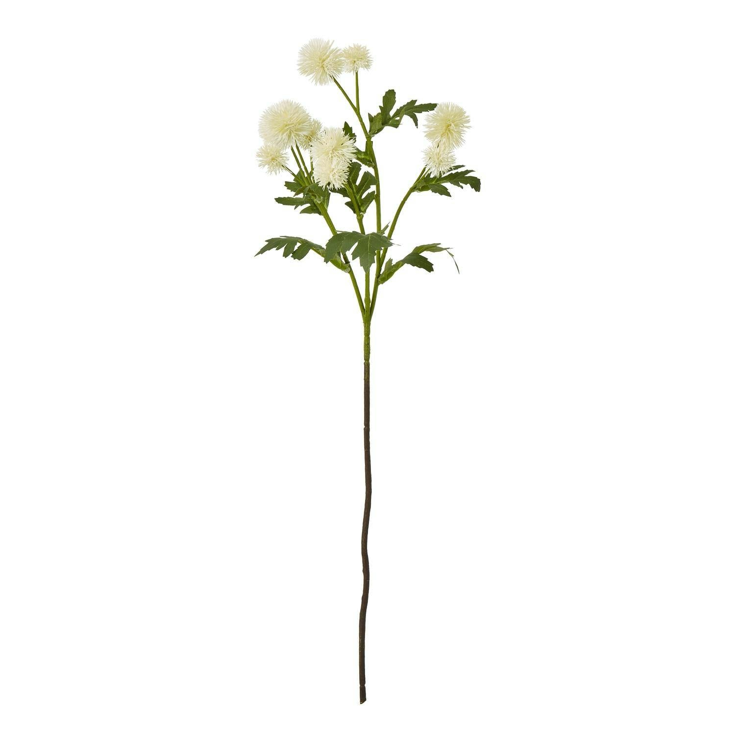 Hill Interiors Cream Globe Thistle Spray Artificial Flower - One Size