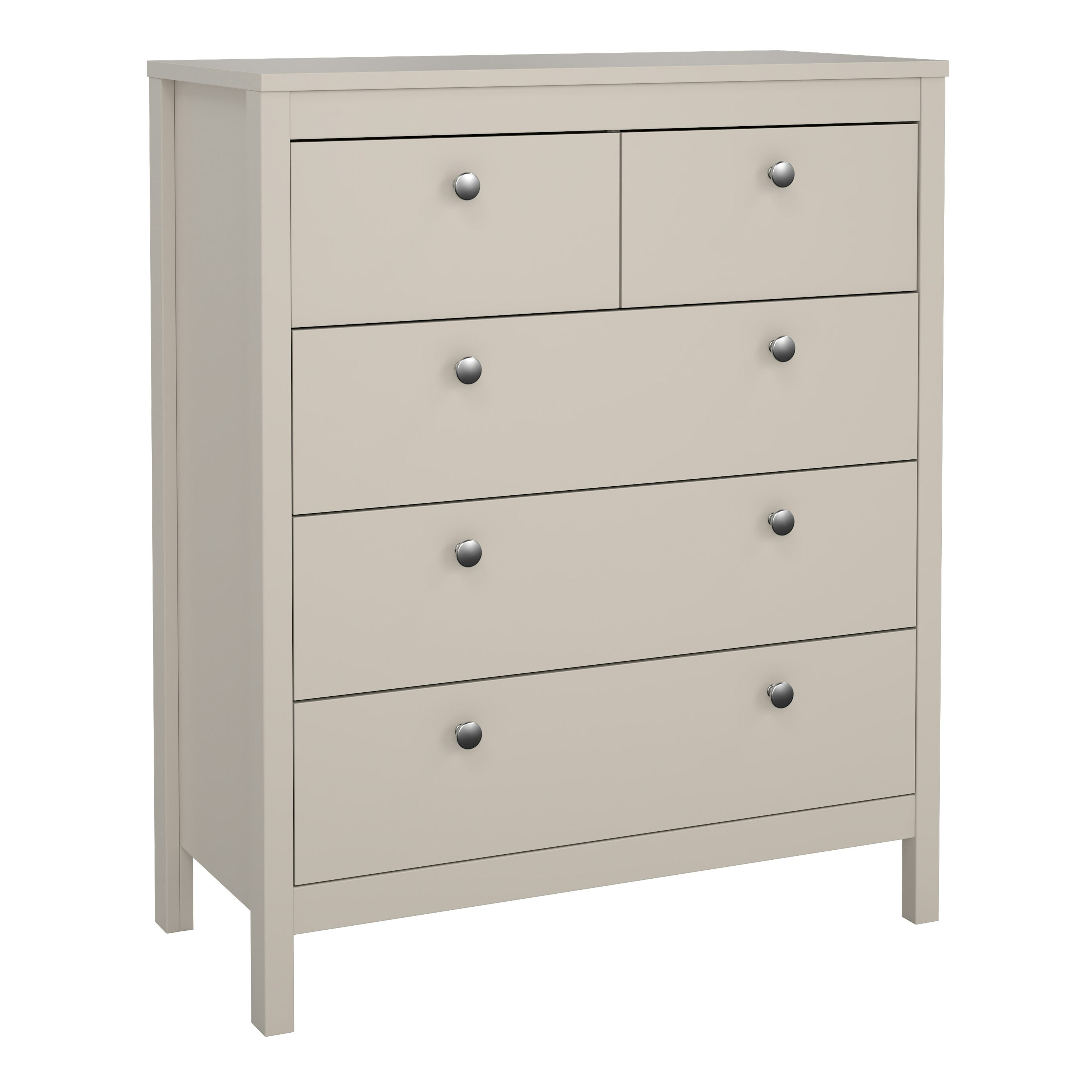 Rackhams Madrid Chest 3+2 Drawers In Cashmere - Cashmere - Matt - Melamine