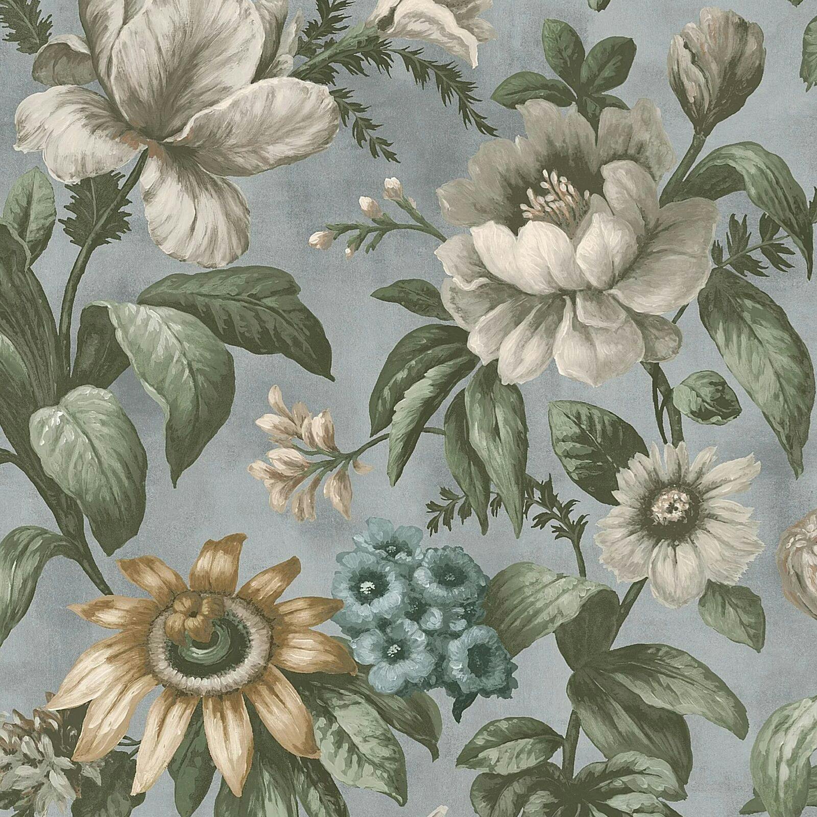 Superfresco Easy Blue Gardenia Floral Wallpaper - Breeze - 10M