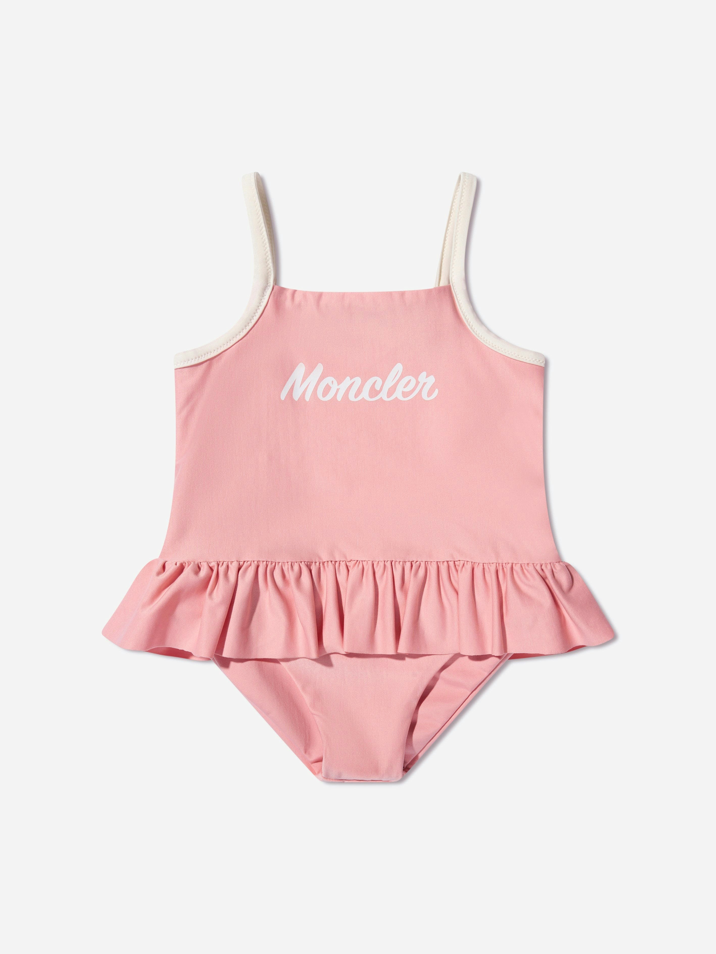 Moncler Enfant Women's Pink Baby Girls Logo Swimsuit In - 3 Yrs
