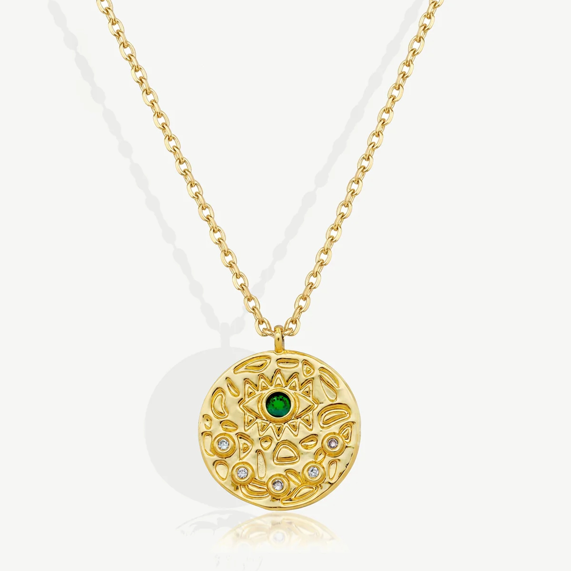 Muchv Gold Evil Eye Coin Necklace