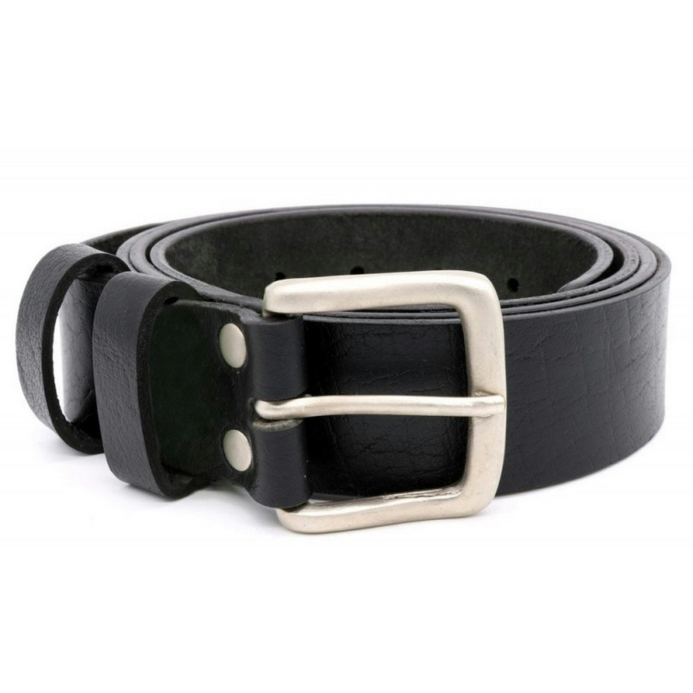 Duke Men's Black D555 Gavin Leather Square Buckle Belt - 64In