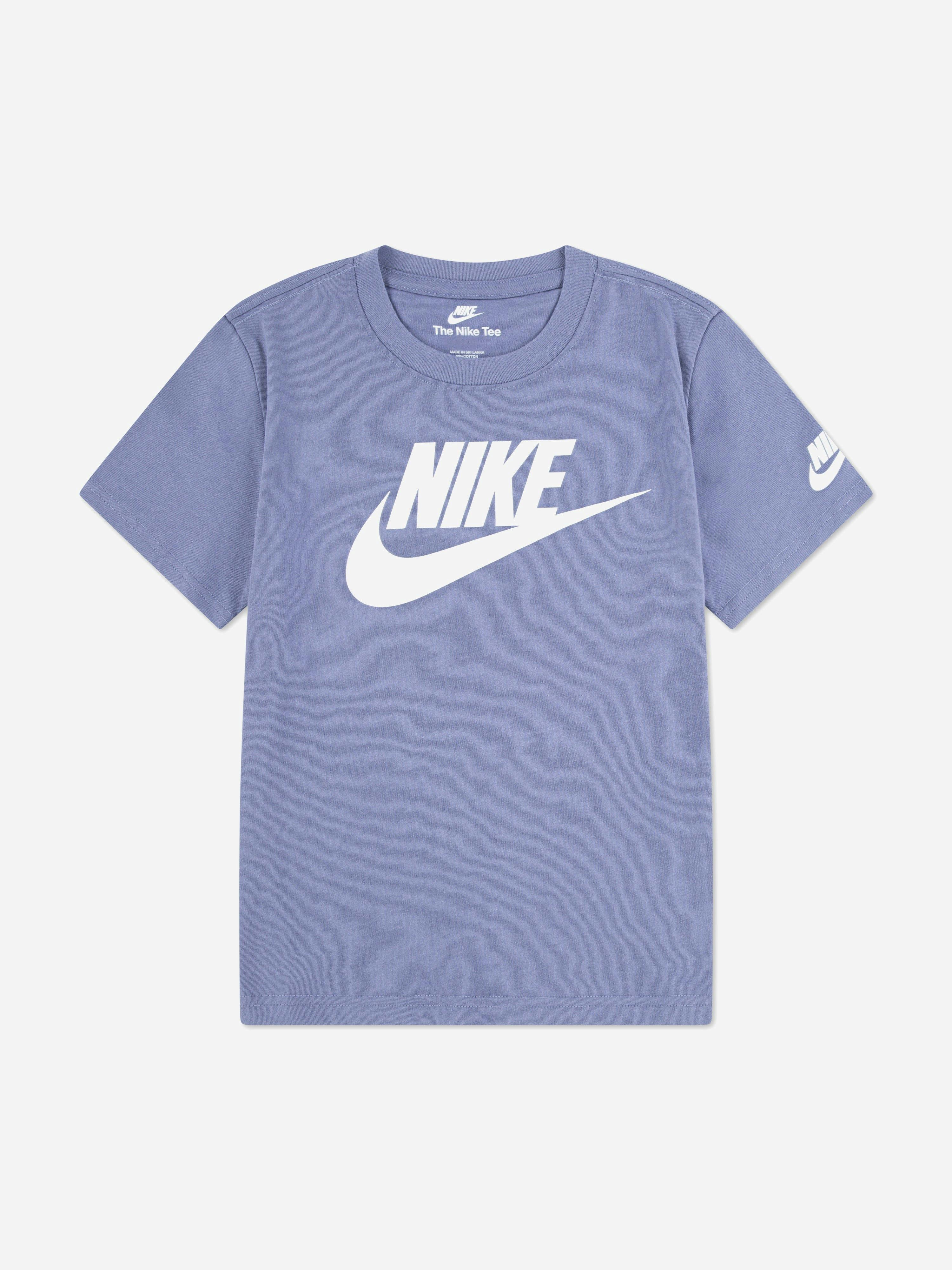 Nike Boys Blue Kids Futura Evergreen T-Shirt In - 5 - 6 Years