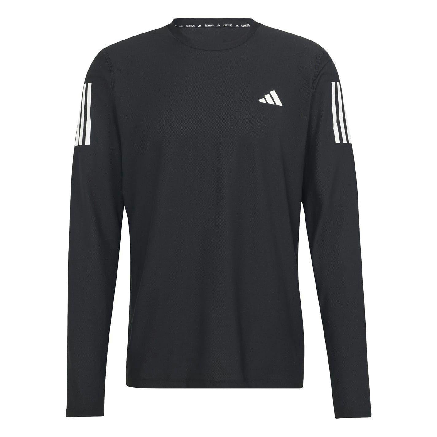 Adidas Men's Black Own The Run Top - Xxl - 86% Recycled Polyester/14% Elastane