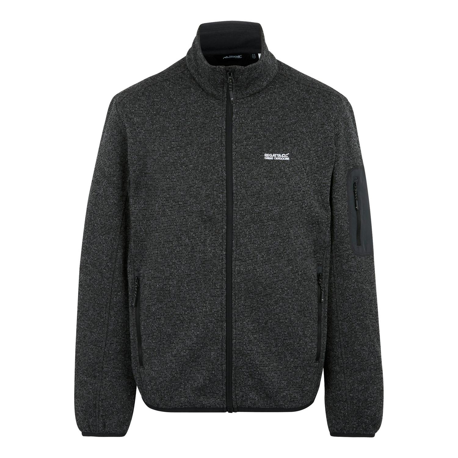 Regatta Men's Newhill Marl Full Zip Fleece Jacket - Ash - S - Ash - 70% Polyester/30% Recycled Polyester