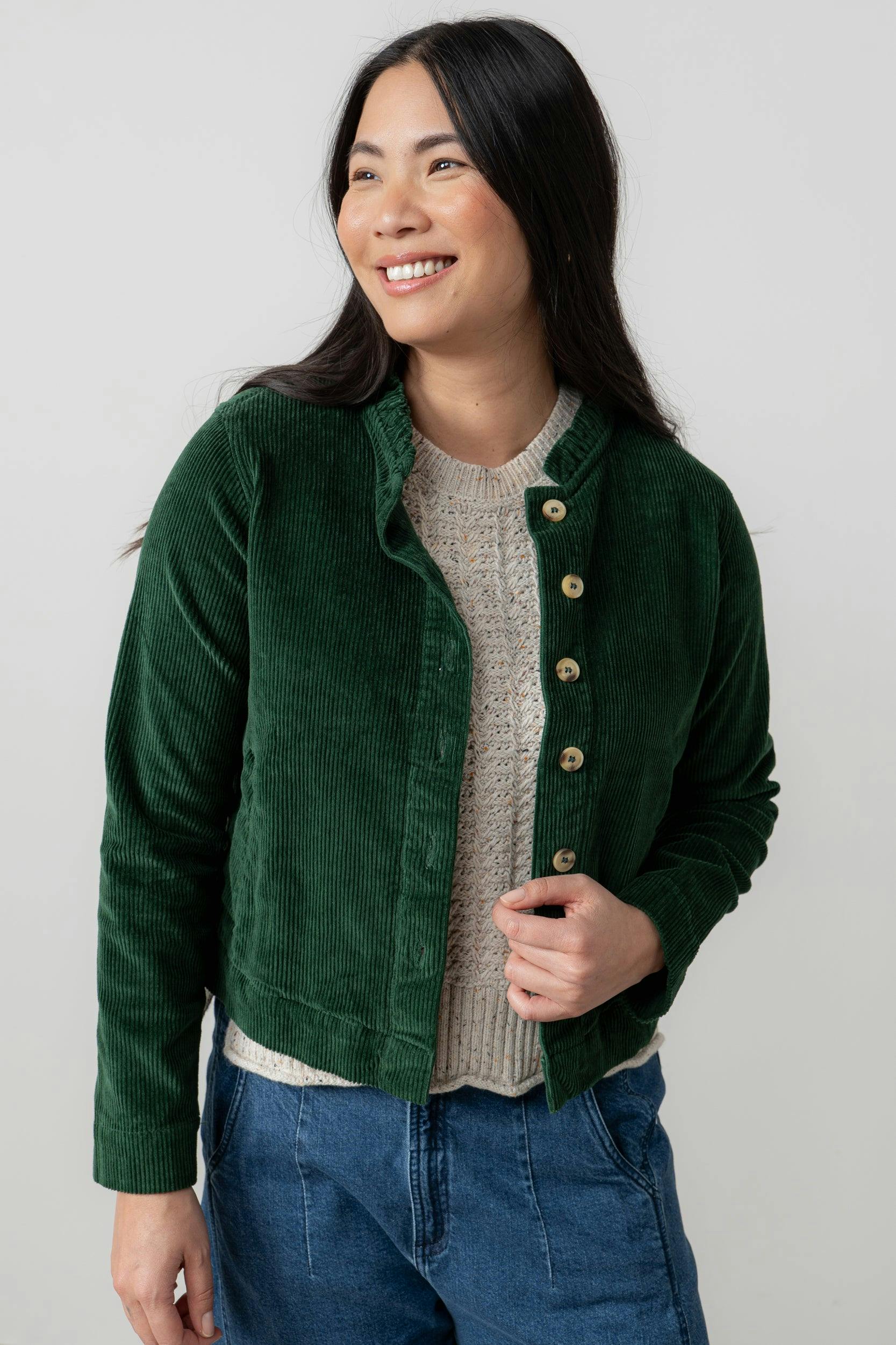 Lily & Me Green Rene Stretch Jumbo Cord Jacket Pine - 20 - Pine