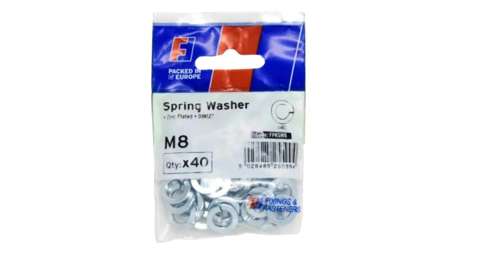 Rackhams Forfpksw8 Spring Washer M8 Forgepack 40