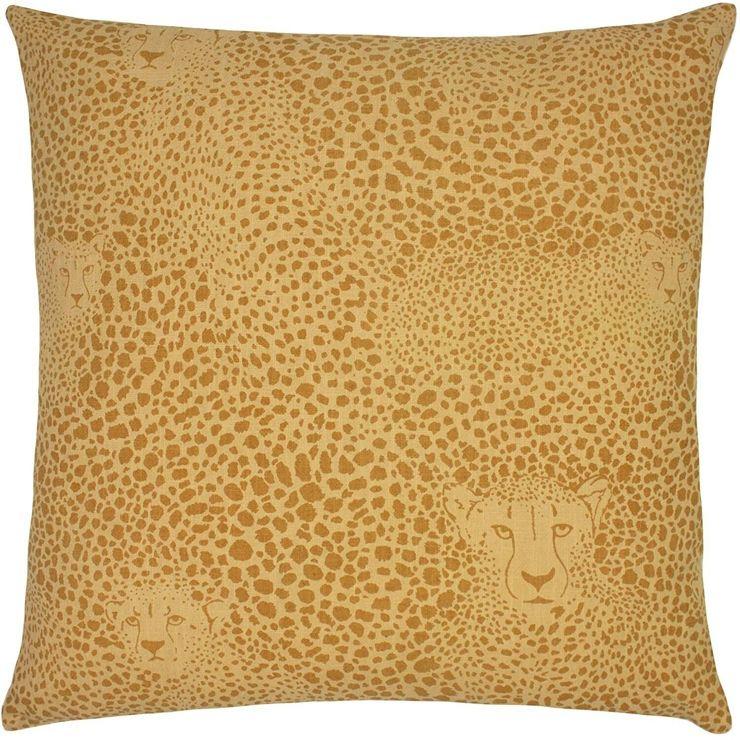 Furn Hidden Cheetah Cushion Cover - Honey - One Size - Honey - 100% Cotton