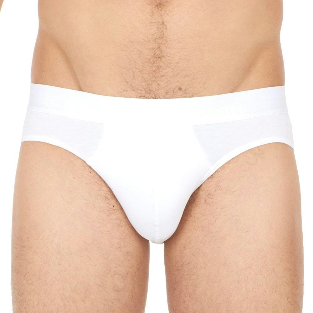 Hom Men's White Classic Cotton Modal Mini Brief, - S