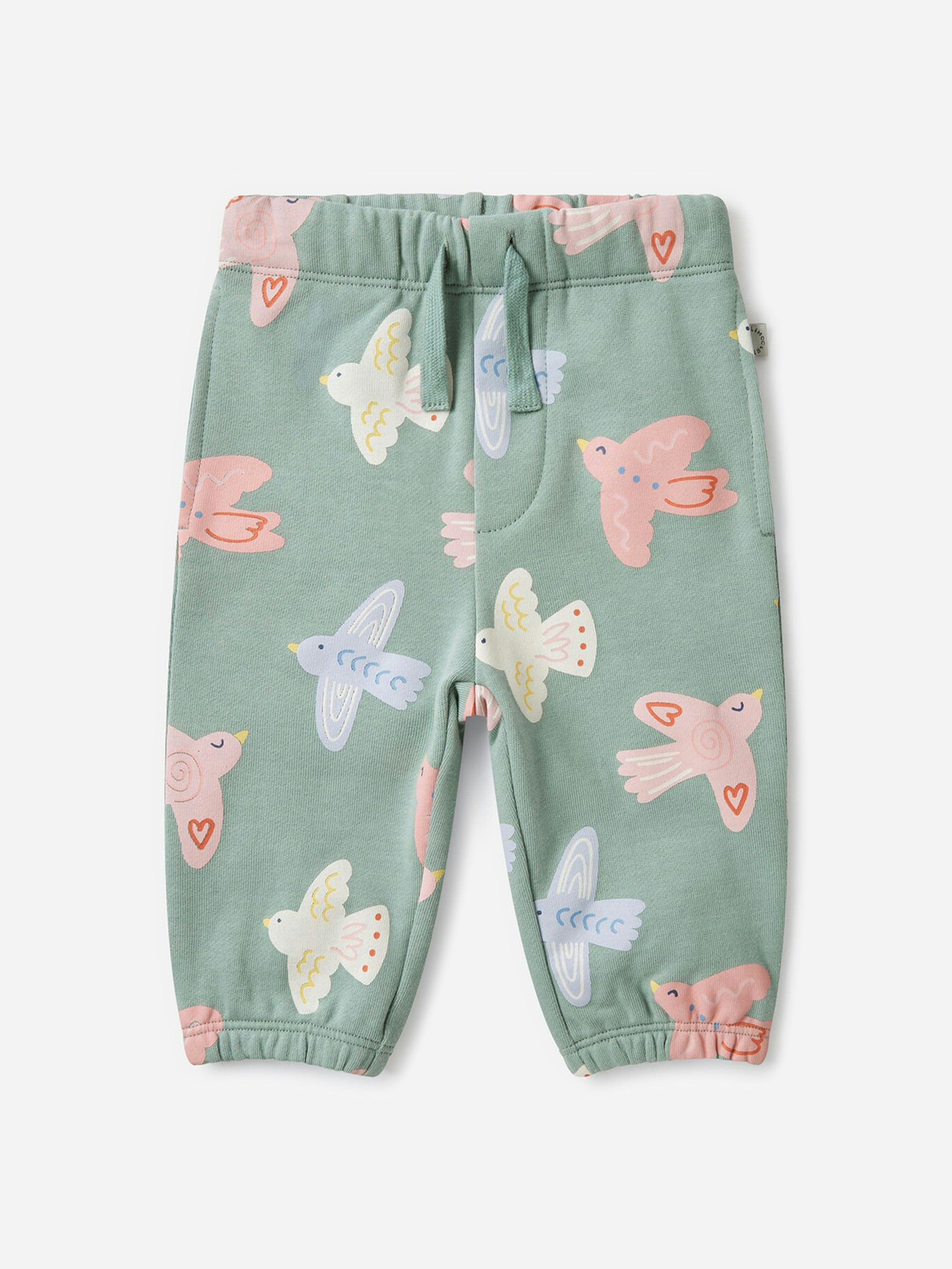 Stella Mccartney Kids Girls Grey Stella Mccartney Baby Birds Aop Joggers In - 18 Mths